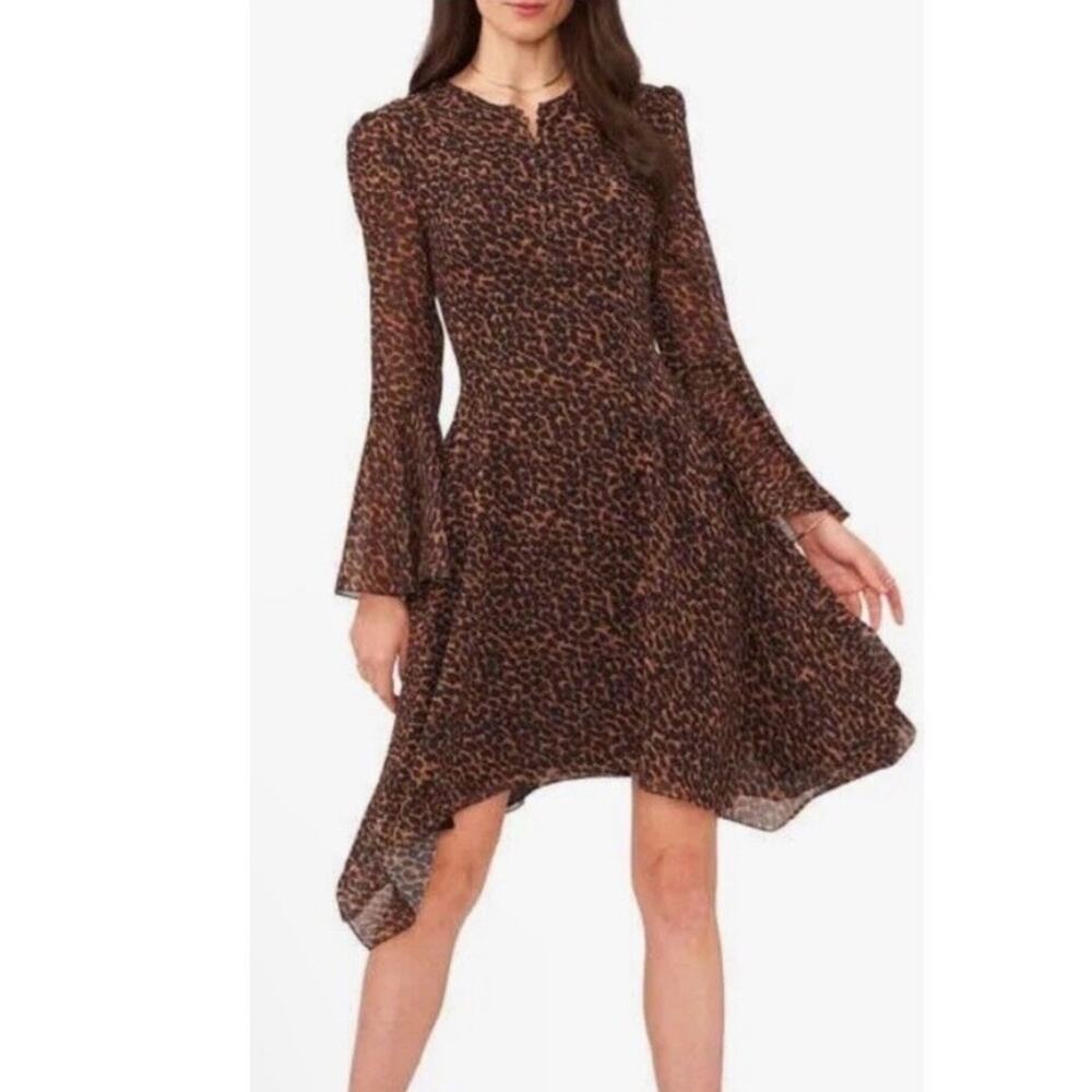 1. State Women’s Cheetah Print Asymmetrical Hem Dress Sz XS